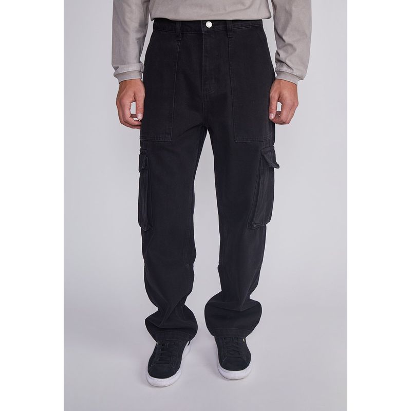 SIOUX - Jeans Hombre Cargo Regular Negro Sioux