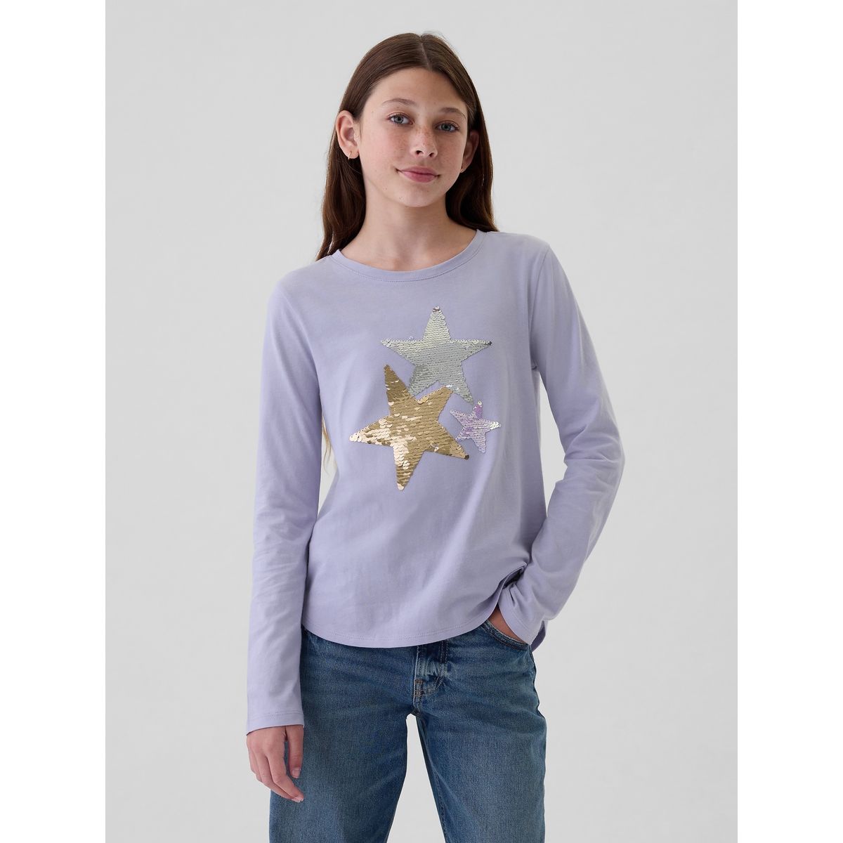 GAP - Polera Niña Flippy-Sequin Morado