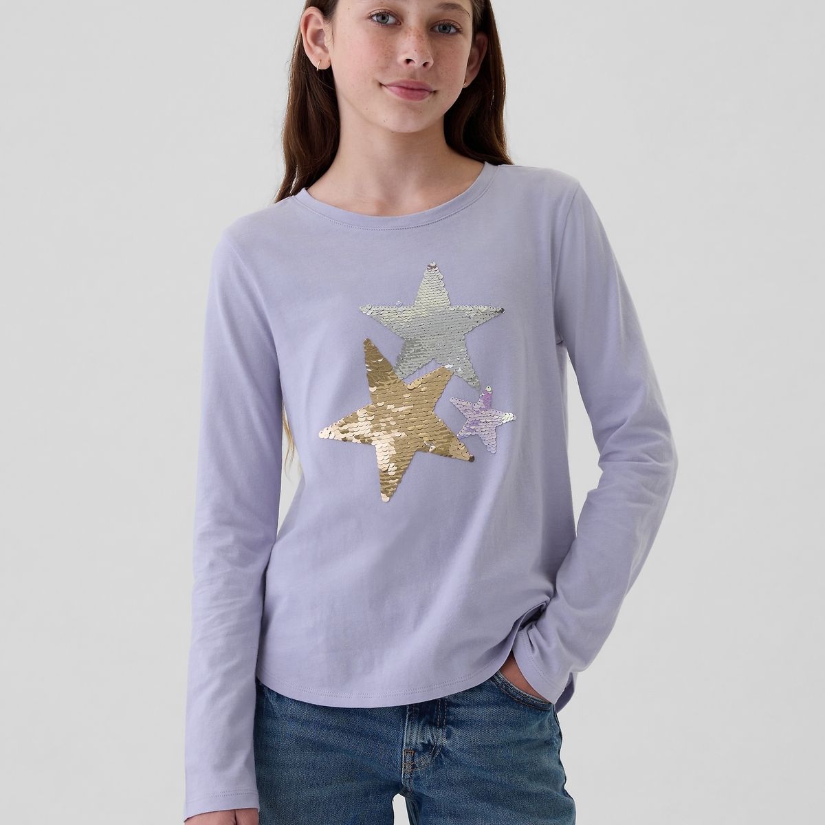 GAP - Polera Niña Flippy-Sequin Morado
