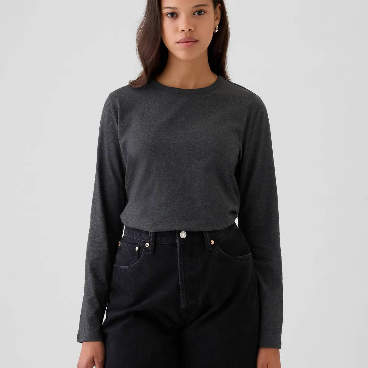 GAP - Polera Mujer Vintage Gris