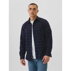 GAP - Camisa Hombre Franela Azul