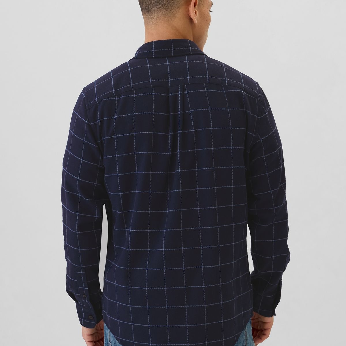 GAP - Camisa Hombre Franela Azul