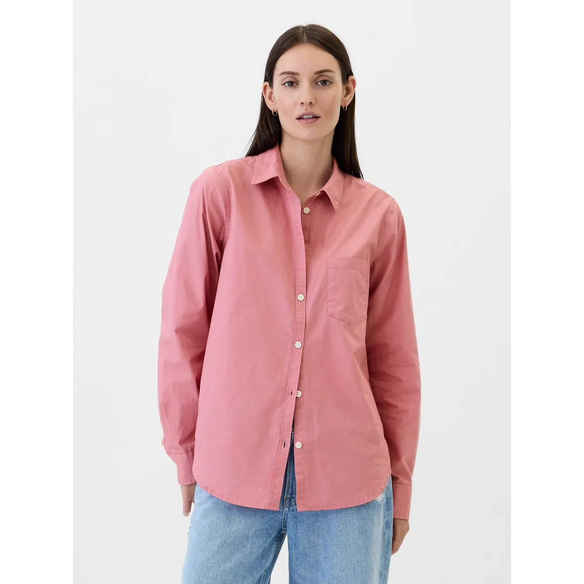 GAP - Camisa Mujer Clásica Rosa