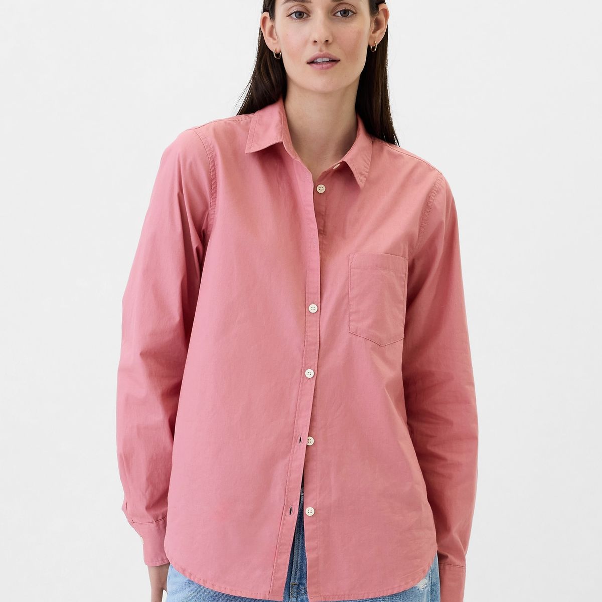 GAP - Camisa Mujer Clásica Rosa