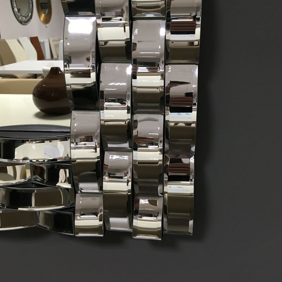 GENERICO - Espejo Decorativo Rectangular 80×120 con Marco Espejado Ondulado