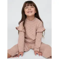 GAP - Sweater Niña Pointelle Rosa