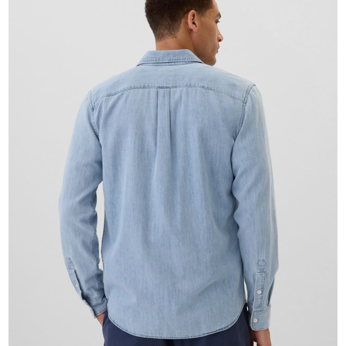 GAP - Camisa Hombre Standard Fit Azul