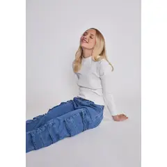 SIOUX - Jeans Mujer Cargo Wide Leg Azul
