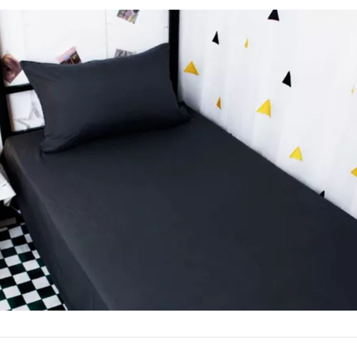 GENERICO - Sabana De 1 Plaza 144 Hilos Negro Liso