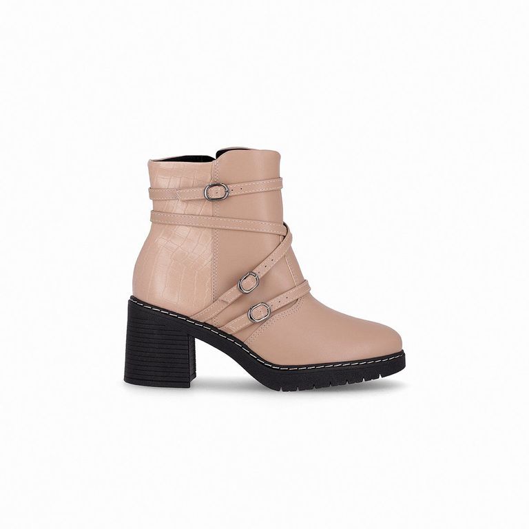 Bota Mujer Beige Denise/Hebillas