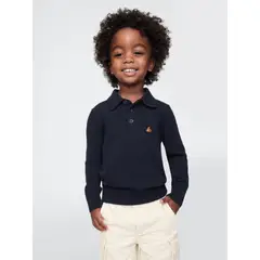 GAP - Sweater Bebé Niño Polo Pique Azul