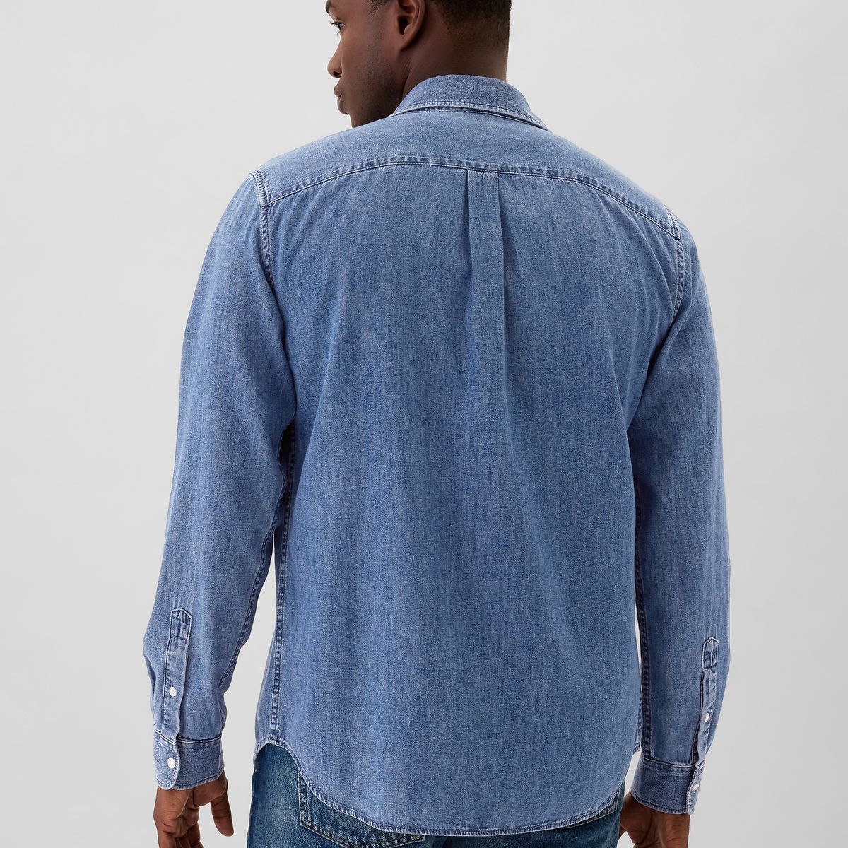 GAP - Camisa Hombre Standard Fit Azul