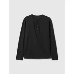 GAP - Polera Niño Henley Negro_.