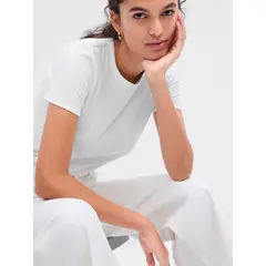 GAP - Polera Mujer Ribbed Blanco