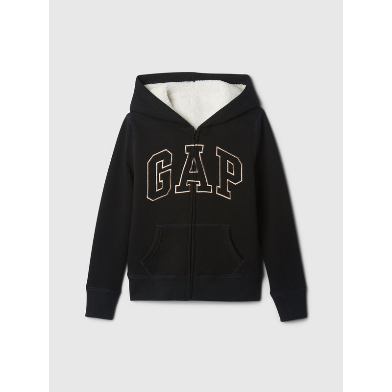 GAP - Polerón Niña Logo Sherpa Negro