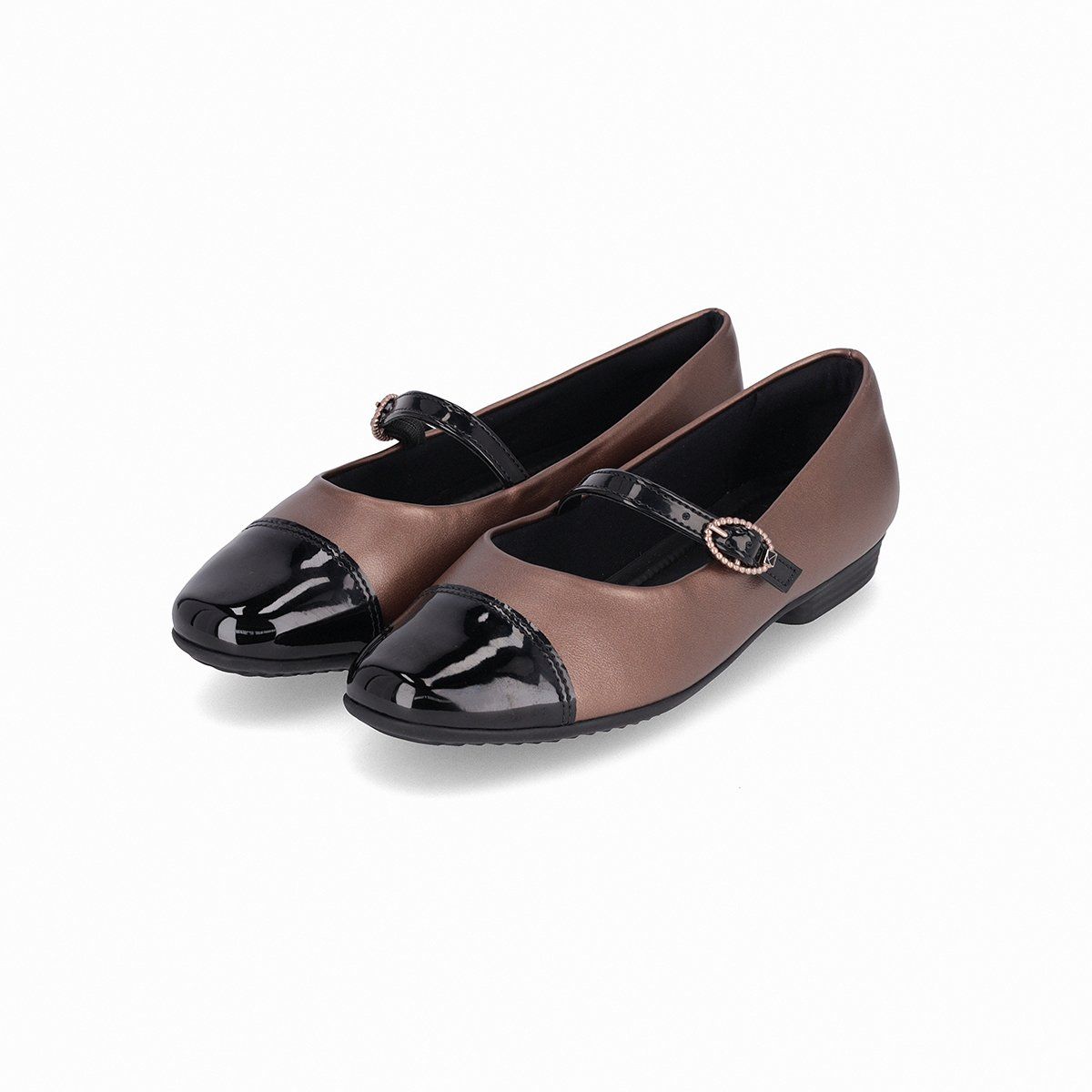PICCADILLY - Ballerina Mary Jane Mujer Cobre/Negro  Raquel Piccadilly