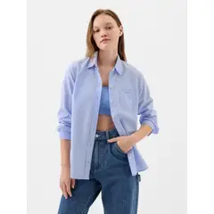 GAP - Blusa Mujer Logo Oxford Azul