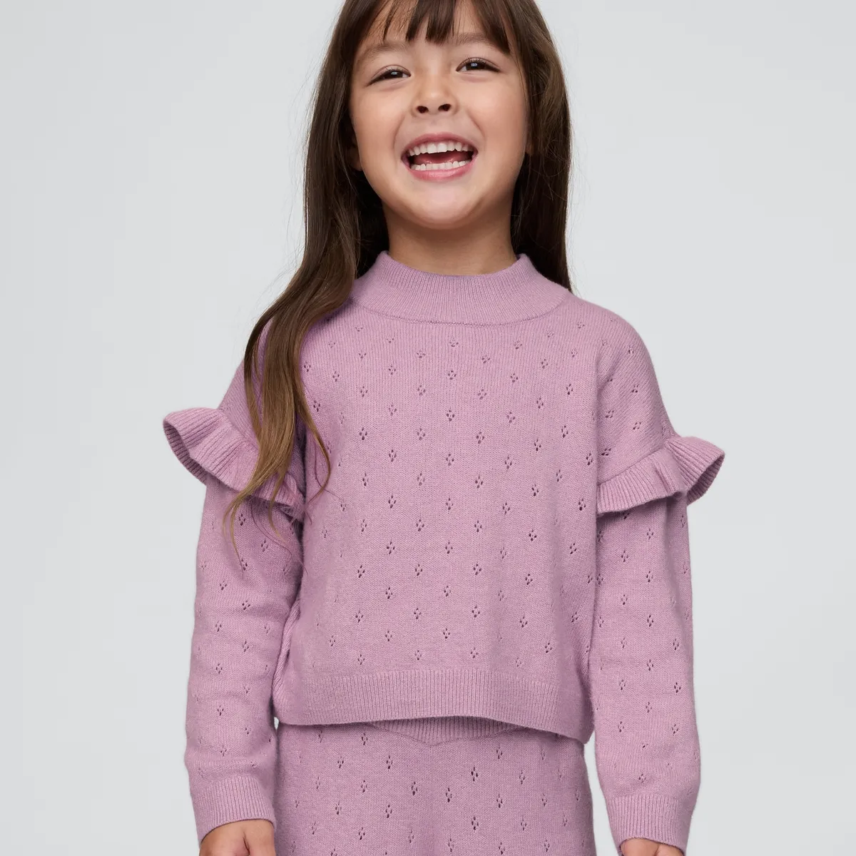GAP - Sweater Niña Pointelle Morado