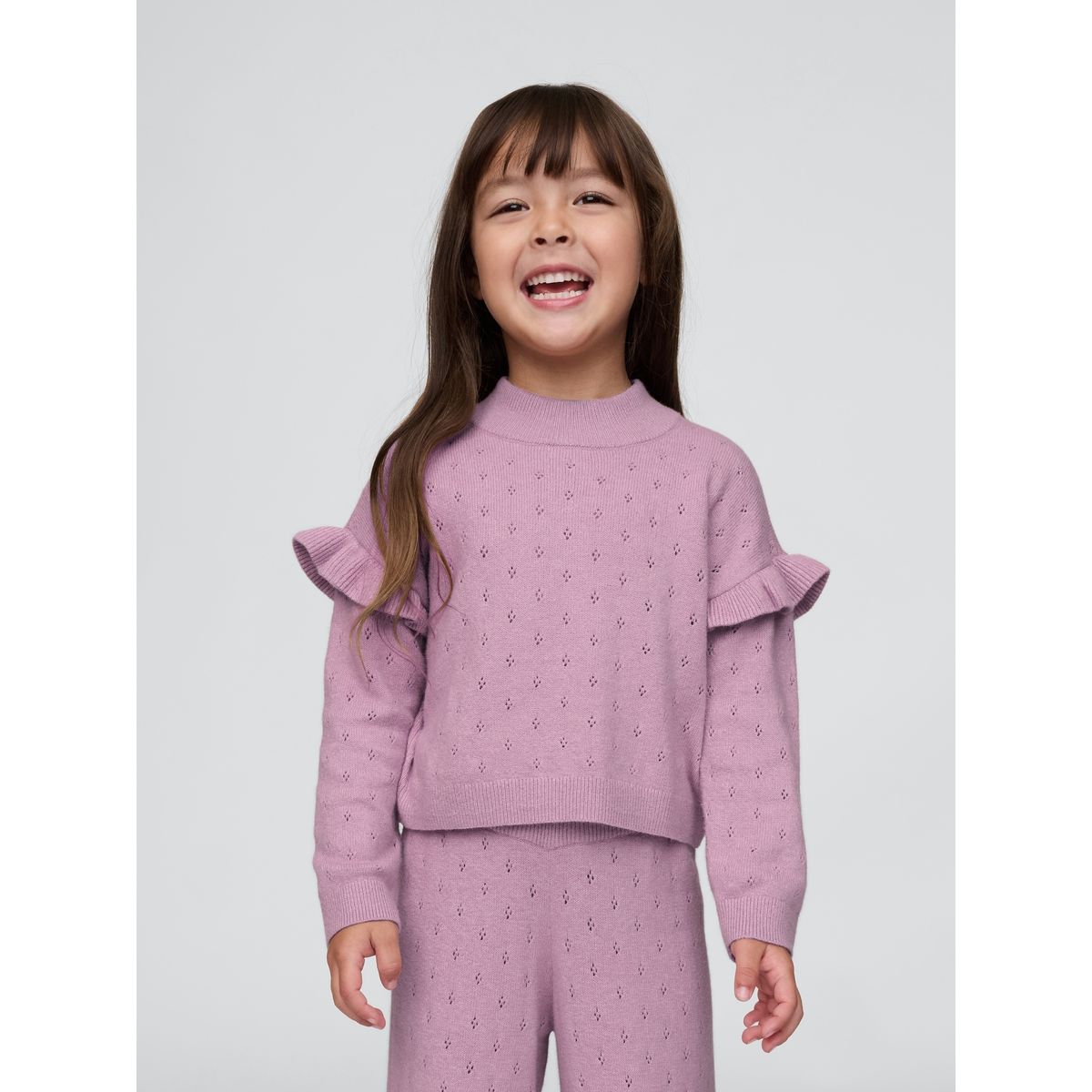 GAP - Sweater Niña Pointelle Morado