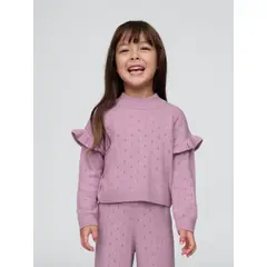 GAP - Sweater Niña Pointelle Morado