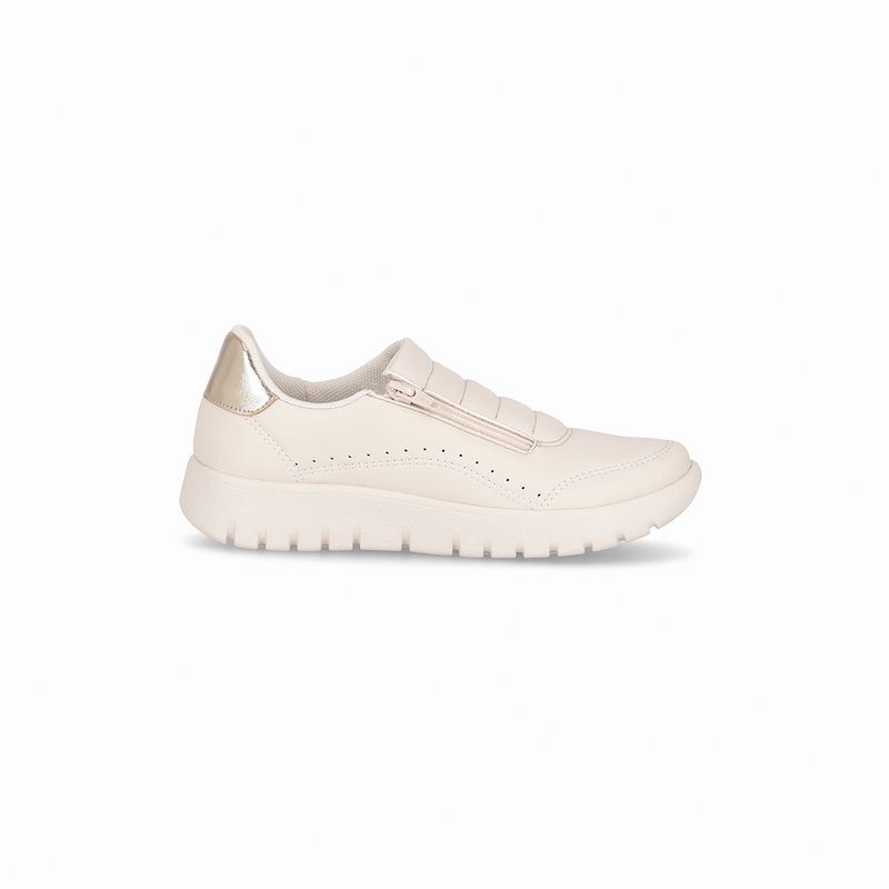 PICCADILLY - Zapatilla Urbana Mujer Crema Vicky/Cierre Piccadilly