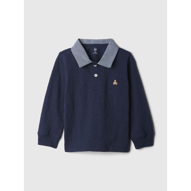GAP - Polera Niño Polo Pique Azul