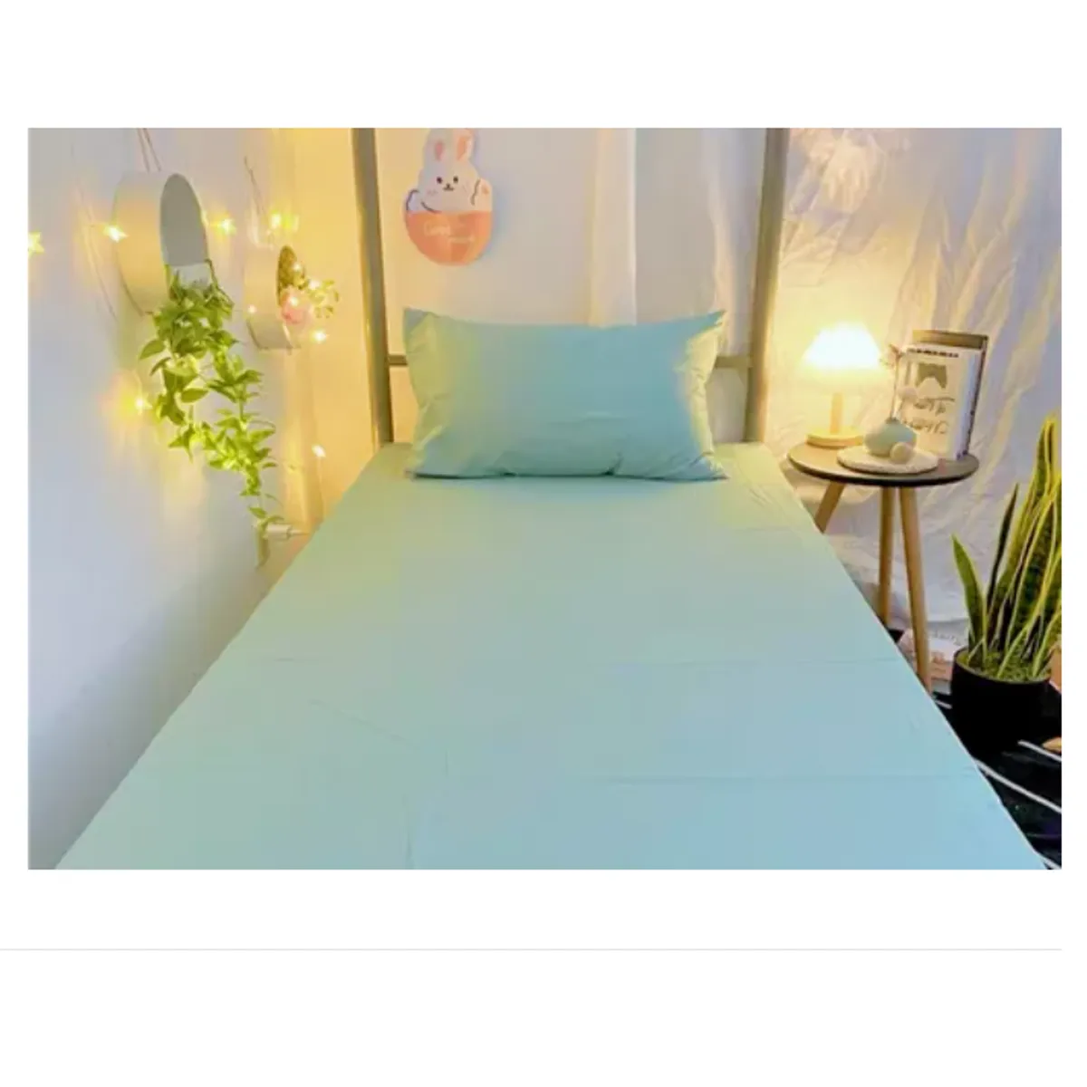 GENERICO - Sabana De 1 Plaza 144 Hilos Celeste Liso