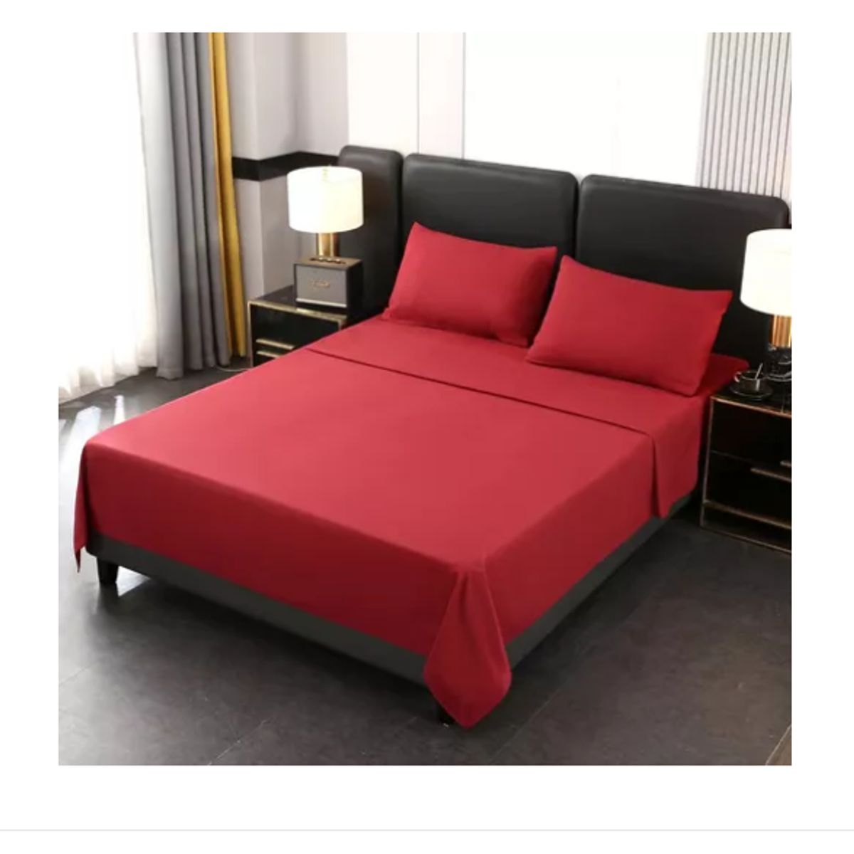 GENERICO - Sabana De 1 Plaza 144 Hilos Rojo Liso