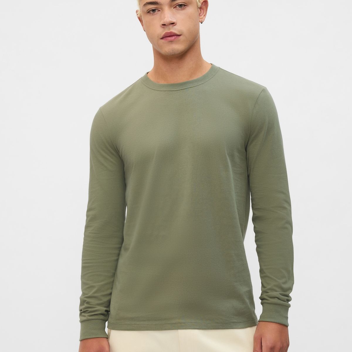 GAP - Polera Hombre Crewneck Verde