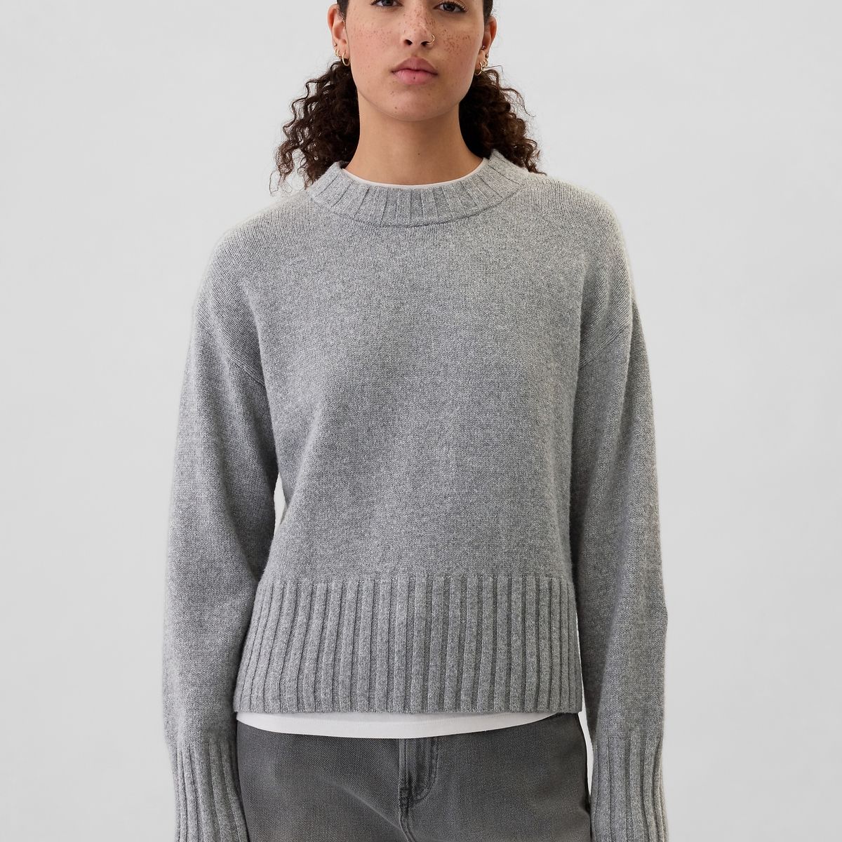 GAP - Sweater Mujer Rib Gris