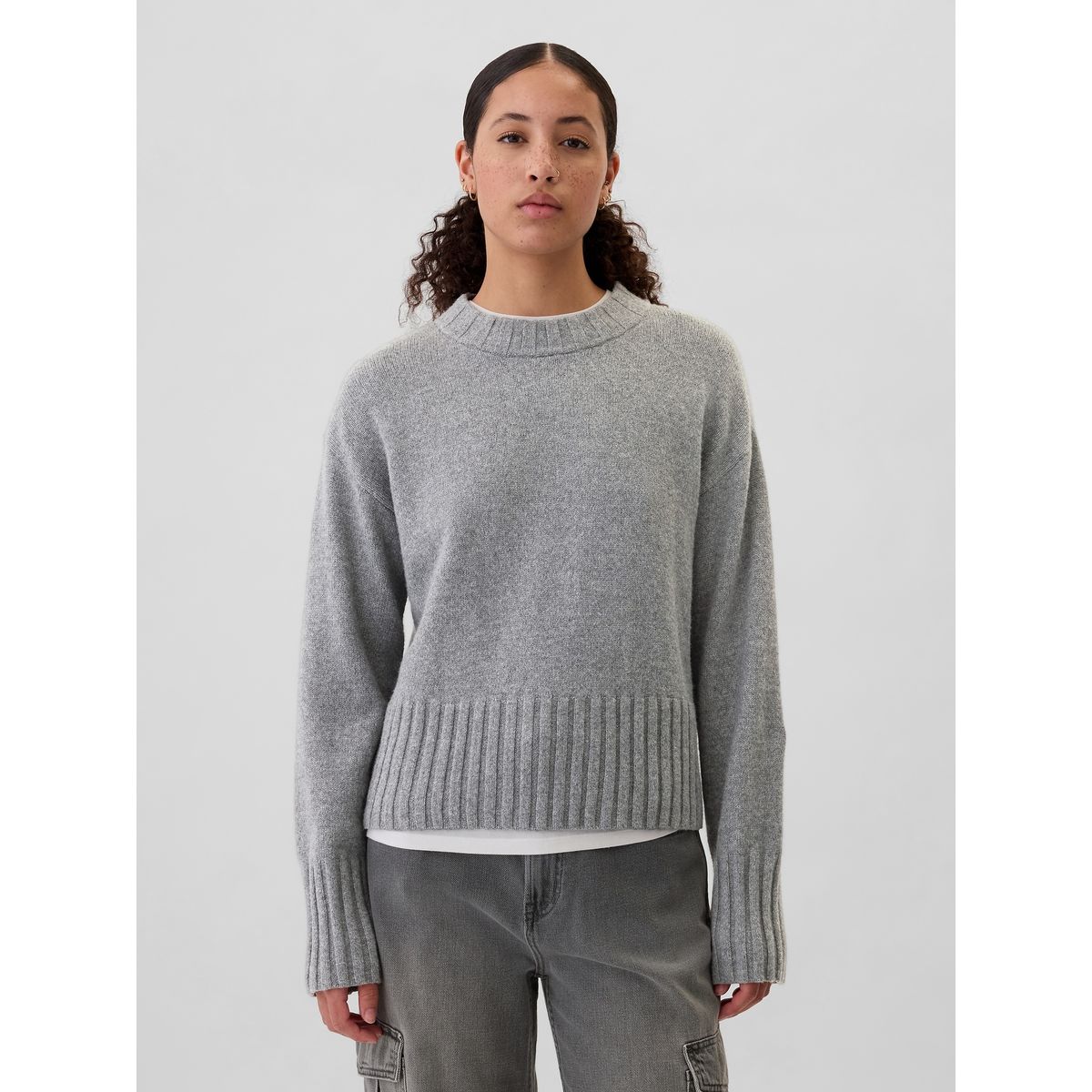 GAP - Sweater Mujer Rib Gris