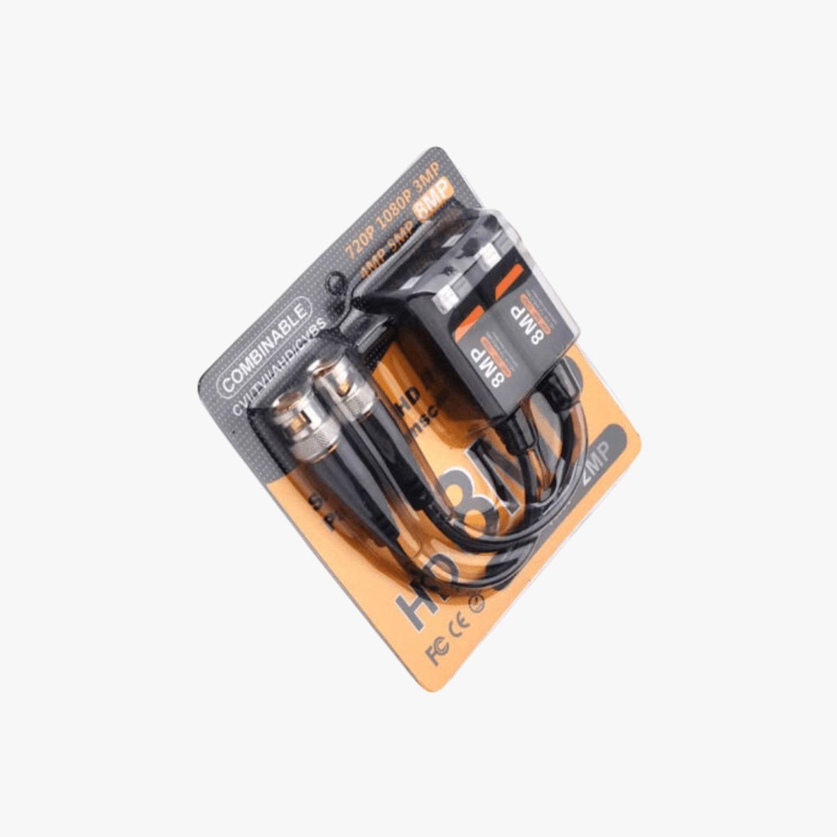 GENERICO - Pack 5 Pares Video Balun 8MP a Presión Ponchable para Cámaras CCTV