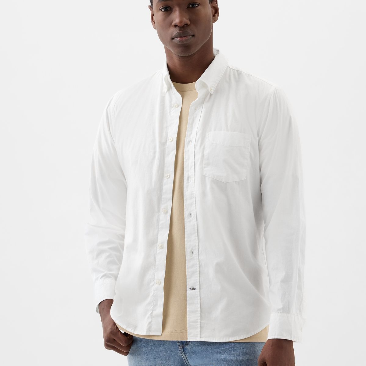 GAP - Camisa Hombre Popelina Blanco