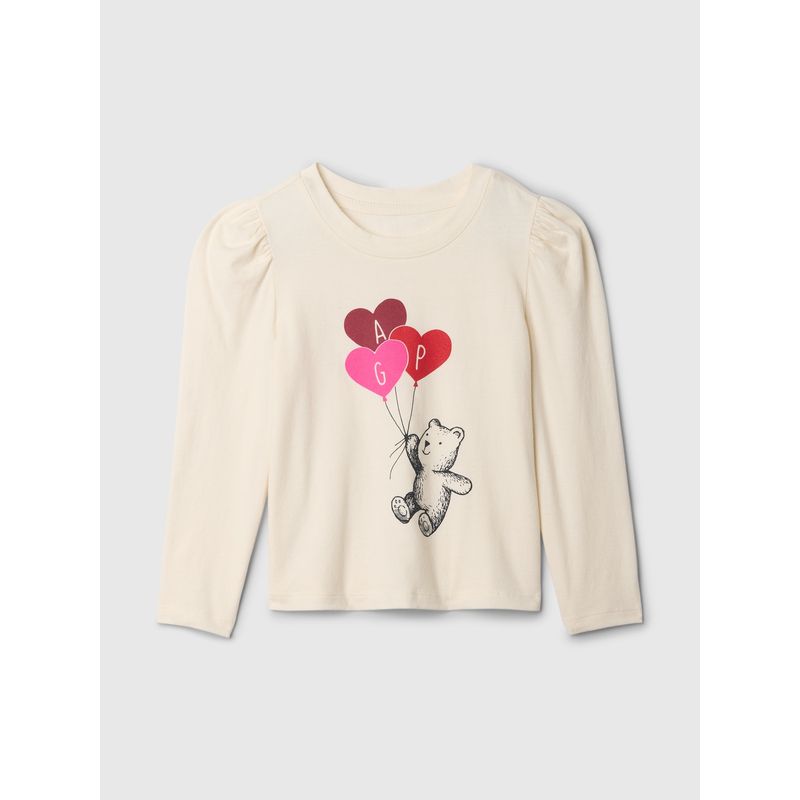 GAP - Polera Niña Manga Puff Rojo