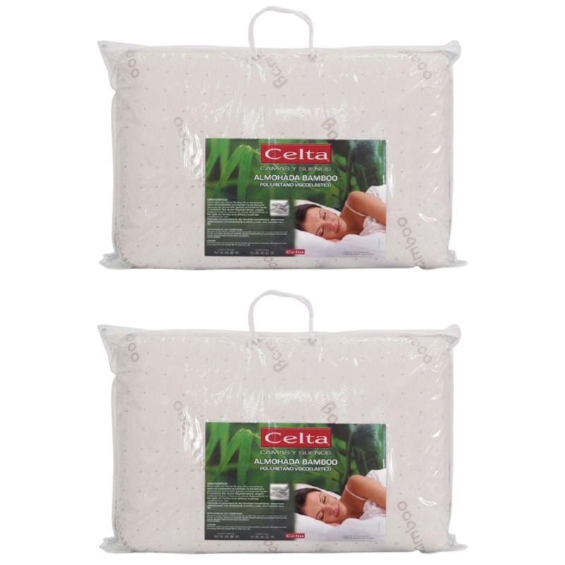 CELTA - Almohada Pack 2 Celta Bamboo Viscoelástica 60x40 Cm