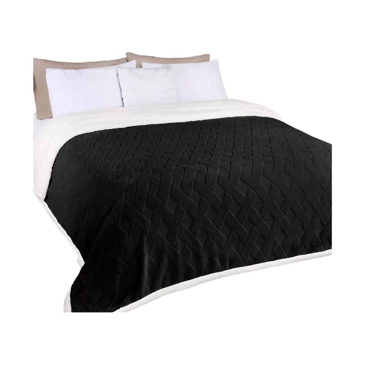 GENERICO - FRAZADA DE POLAR MANTA TERMICA 2 PLAZAS NEGRA