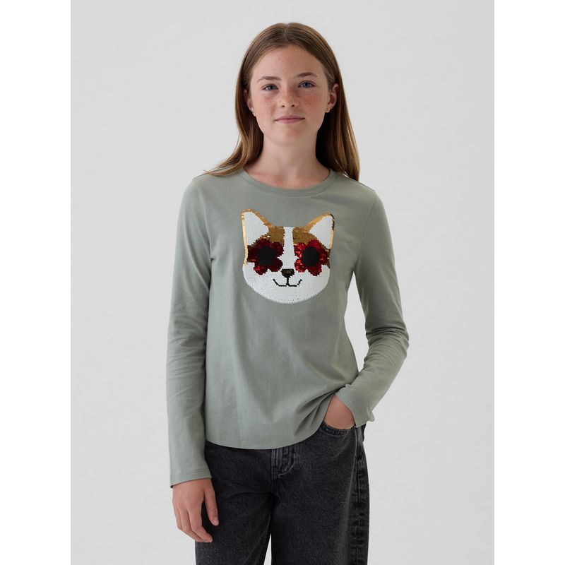 GAP - Polera Niña Flippy-Sequin Verde