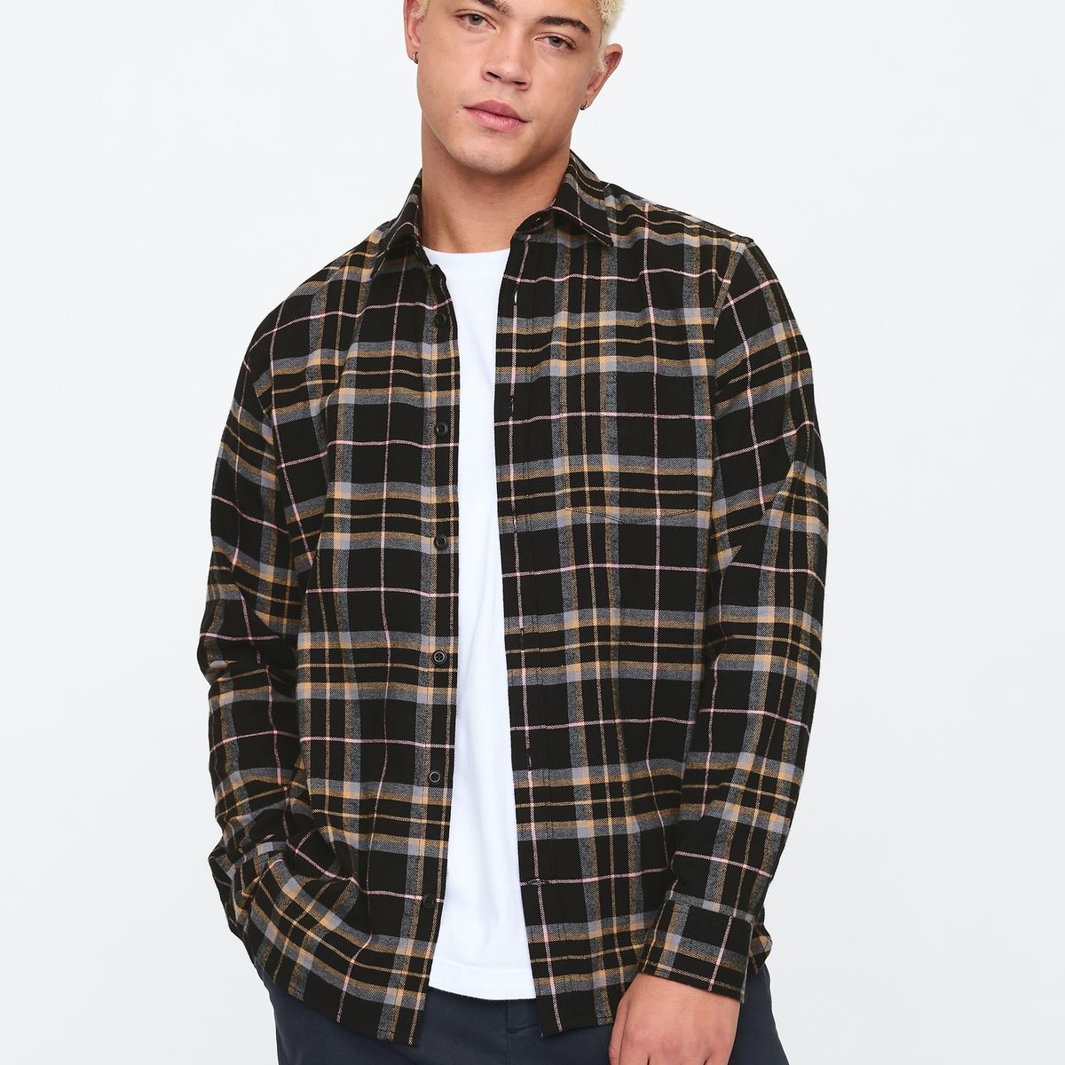 GAP - Camisa Hombre Franela Multicolor