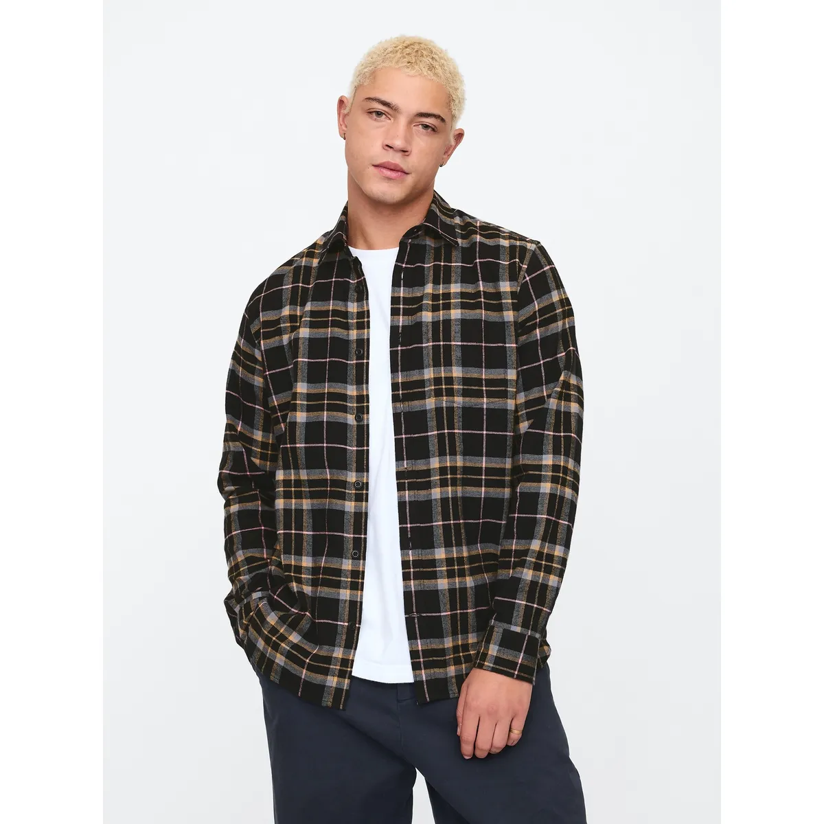 GAP - Camisa Hombre Franela Multicolor