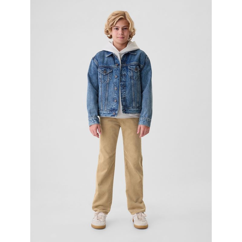 GAP - Jeans Niño Straight Cotelé Café
