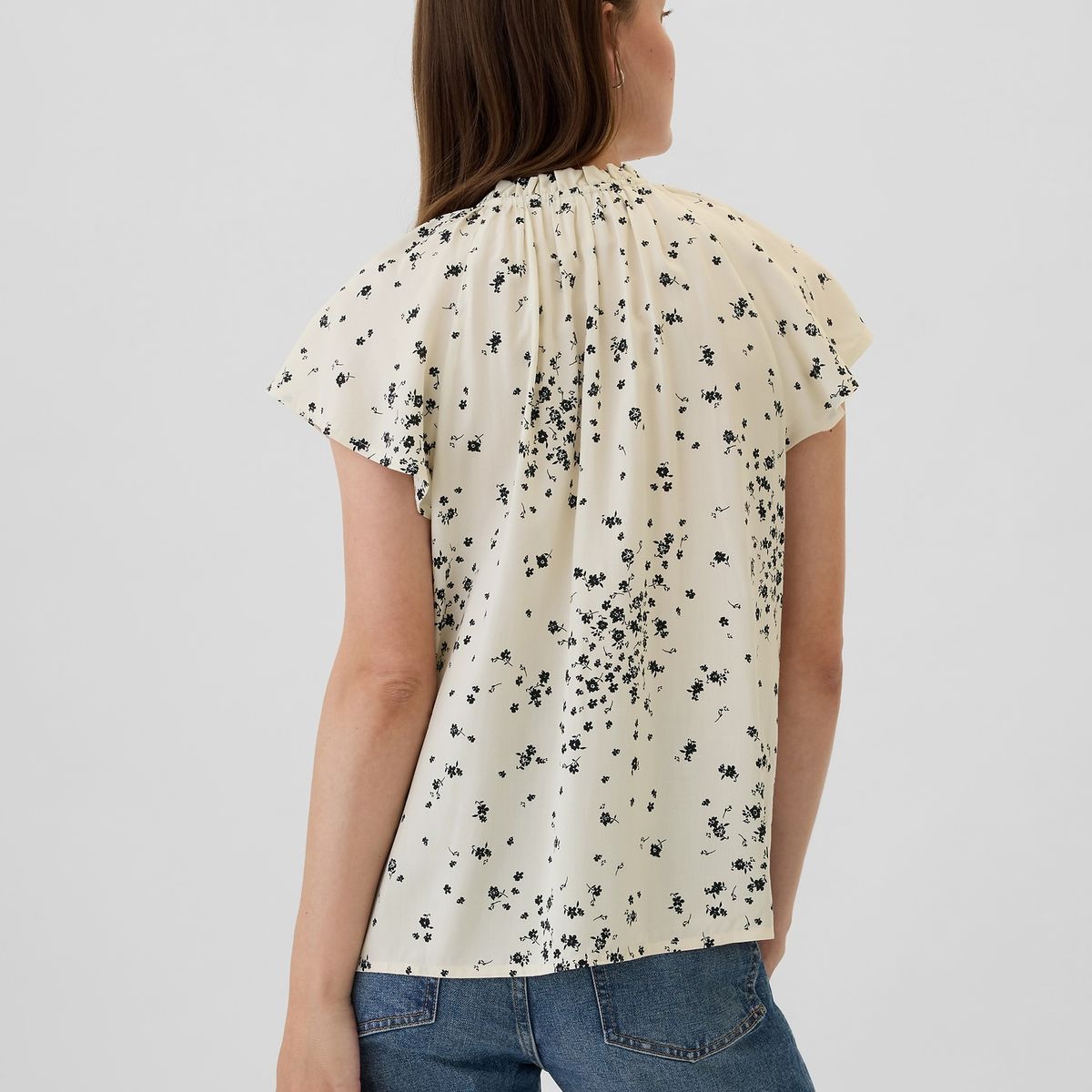 GAP - Blusa Mujer Cuello V Blanco