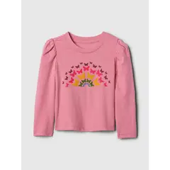 GAP - Polera Niña Manga Puff Rosa