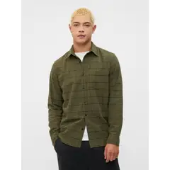 GAP - Camisa Hombre Franela Verde