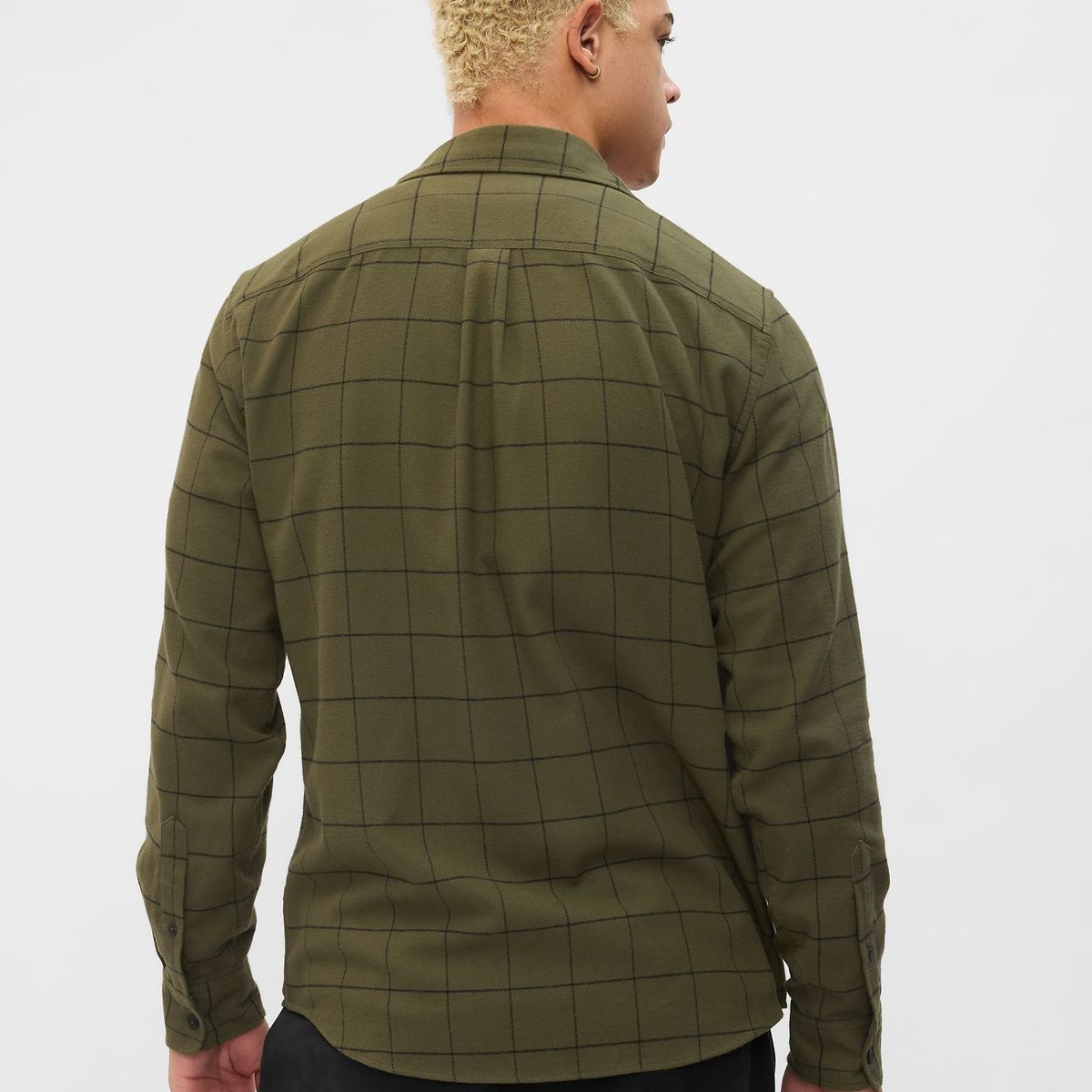 GAP - Camisa Hombre Franela Verde