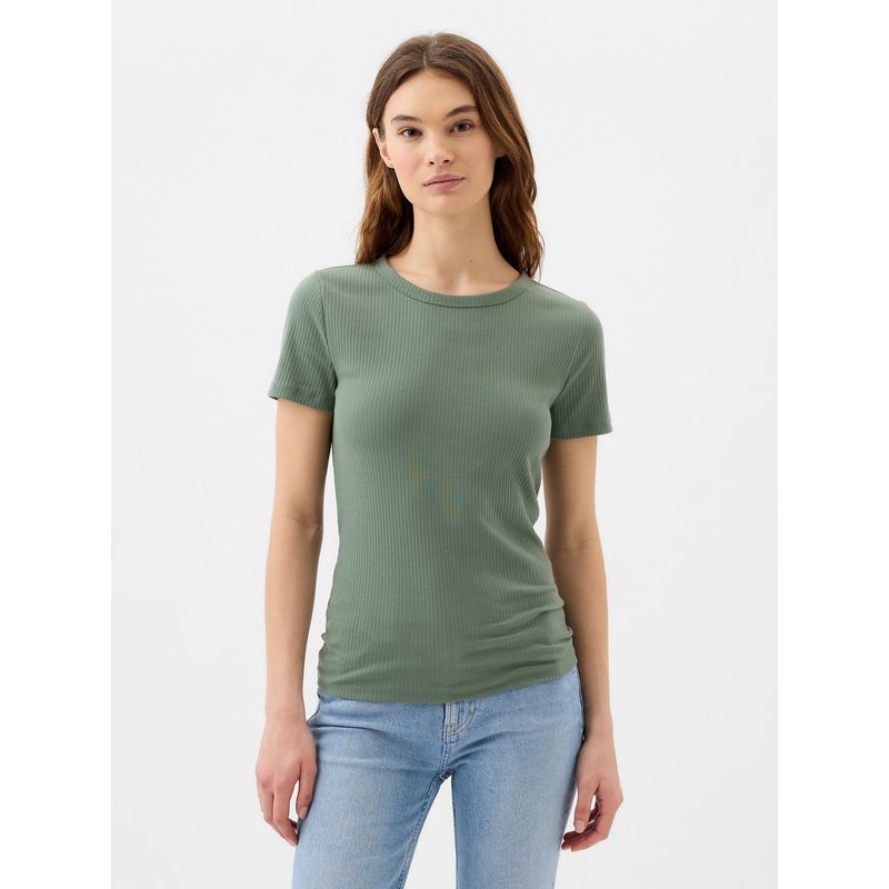 GAP - Polera Mujer Ribbed Verde