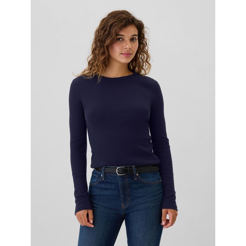 GAP - Polera Mujer Cuello Redondo Azul