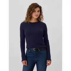 GAP - Polera Mujer Cuello Redondo Azul