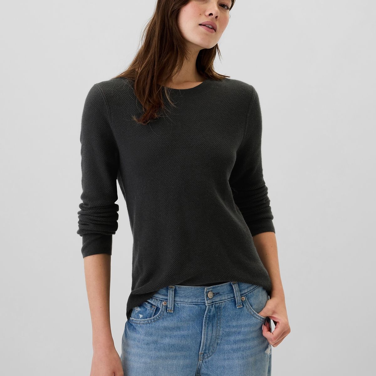 GAP - Sweater Mujer Textured Negro