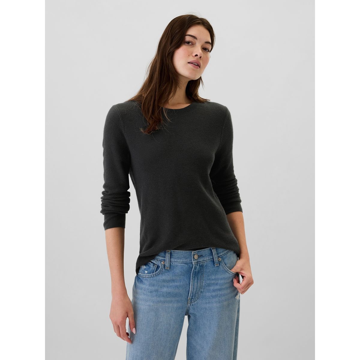 GAP - Sweater Mujer Textured Negro