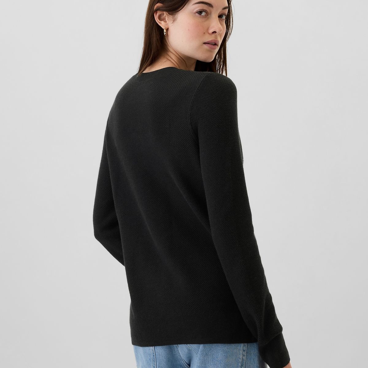 GAP - Sweater Mujer Textured Negro